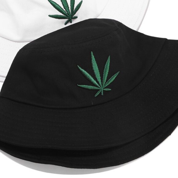 Leaf Embroidery Cotton Bucket Hat - Picture 3 of 3